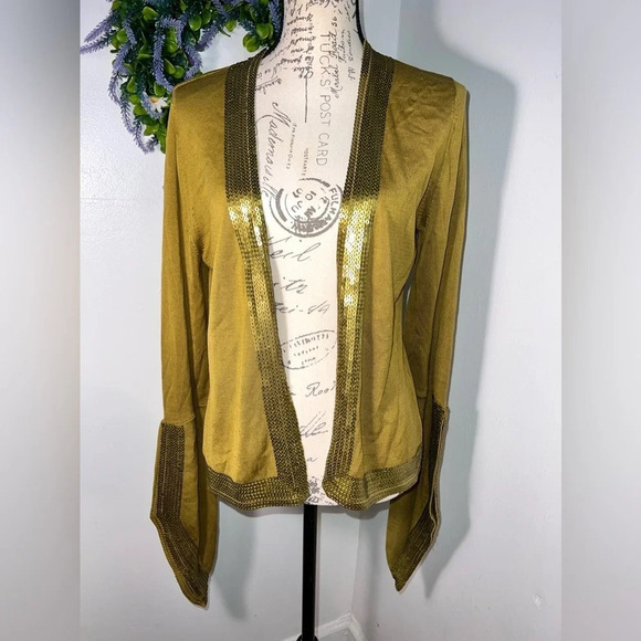 Nordstrom Sweaters - Nordstrom,M/L, 100%spun silk sequin, open asymmetric, long sleeve cardigan